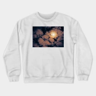 Full moon through purple clouds Crewneck Sweatshirt